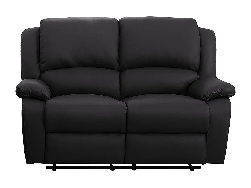 Canapé Relaxation 2 places Simili cuir Léo - Noir - L143 x 93 x 96cm - Loungitude