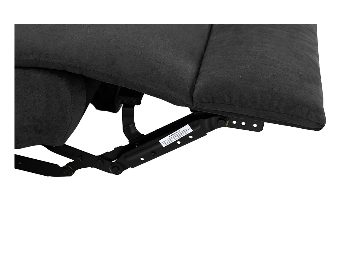 Canapé Relaxation 3 places Microfibre Léo - Noir - L193 x 93 x 96cm - Loungitude