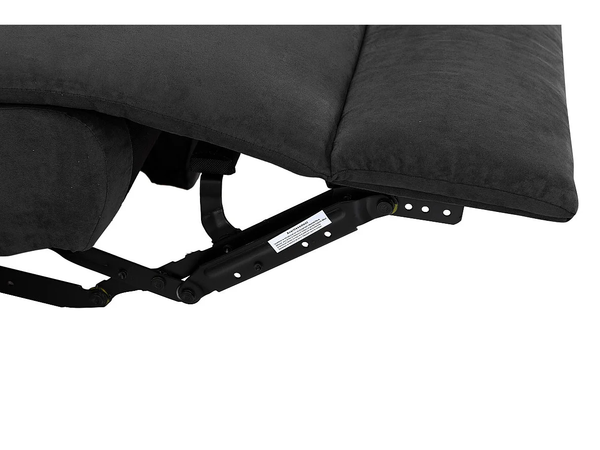 Canapé Relaxation 3 places Microfibre Léo - Noir - L193 x 93 x 96cm - Loungitude