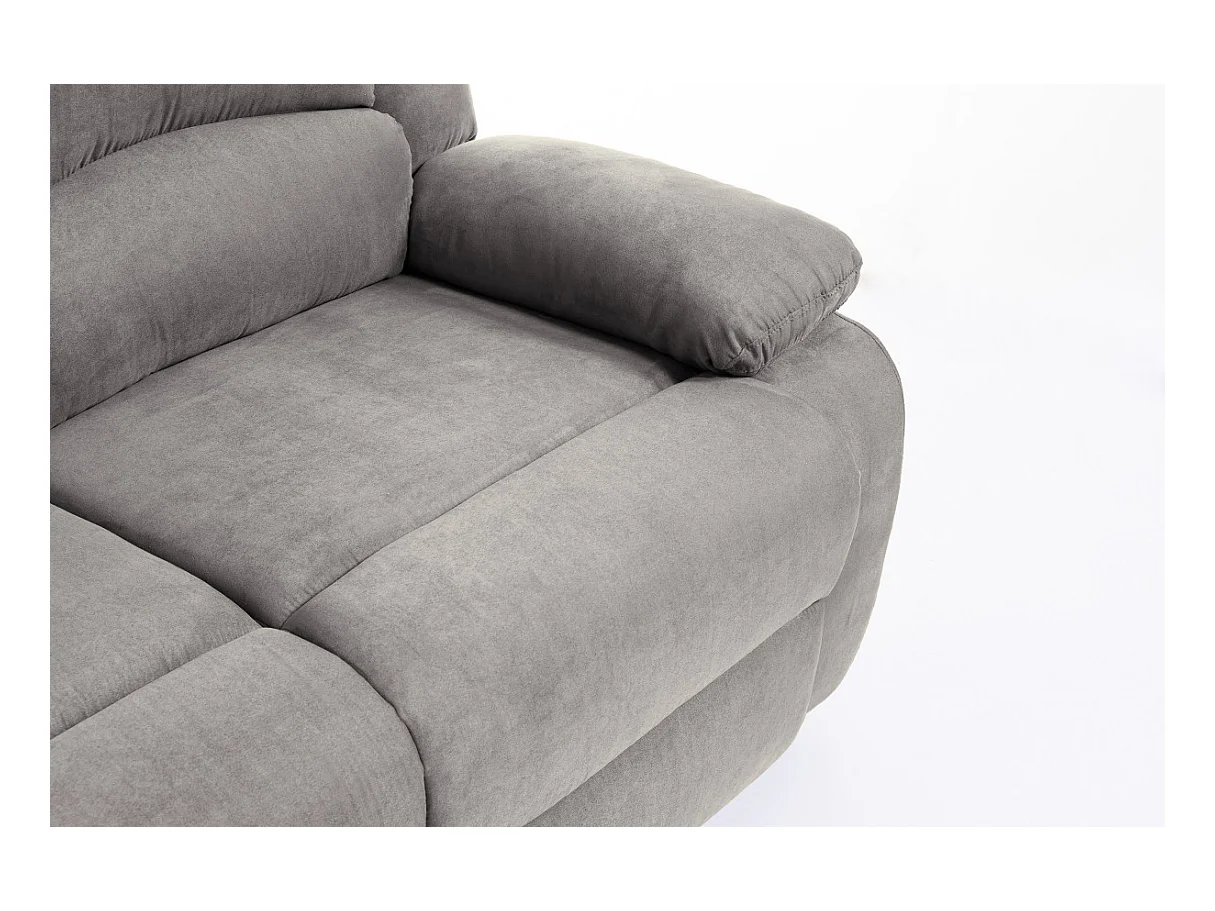 Canapé Relaxation 2 places en microfibre Léo - Gris - L143 x 93 x 96cm - Loungitude