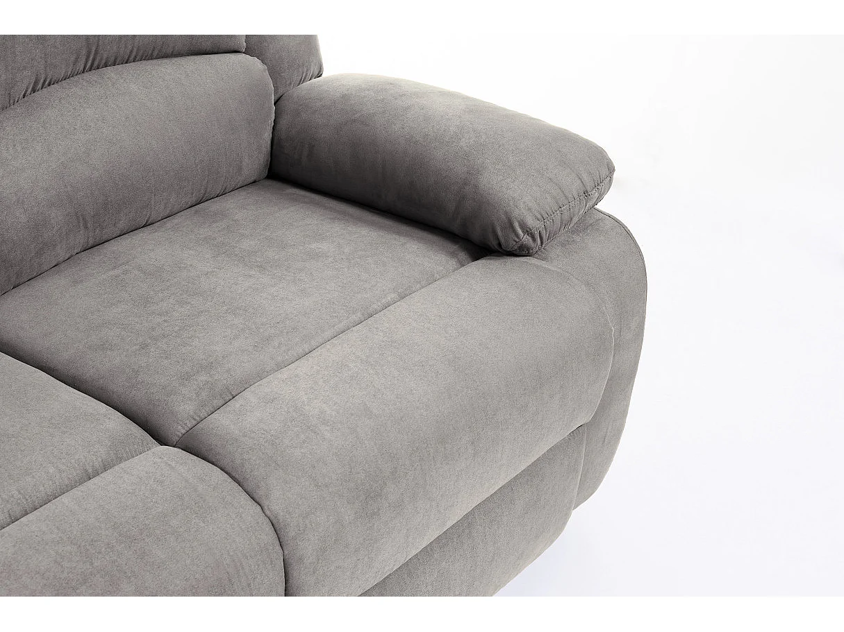 Canapé Relaxation 2 places en microfibre Léo - Gris - L143 x 93 x 96cm - Loungitude