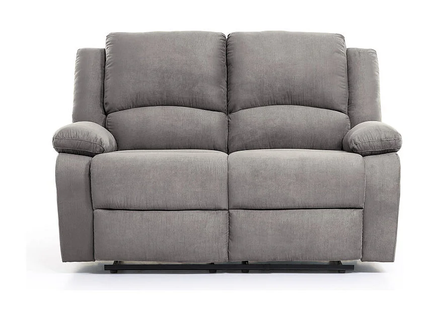 Canapé Relaxation 2 places en microfibre Léo - Gris - L143 x 93 x 96cm - Loungitude