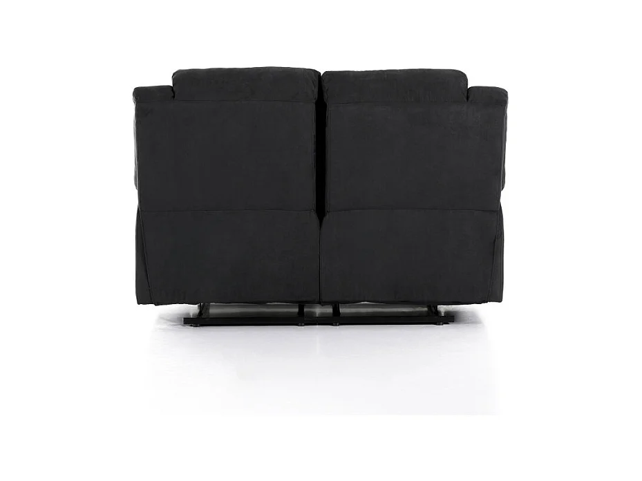 Canapé Relaxation 2 places en microfibre Léo - Noir - L143 x 93 x 96cm - Loungitude