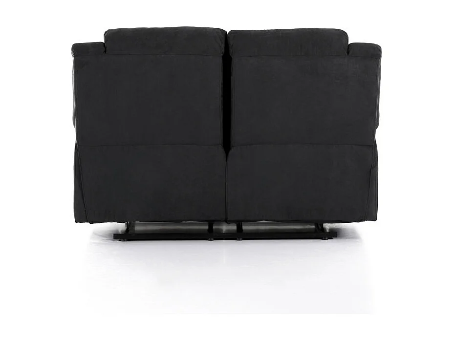 Canapé Relaxation 2 places en microfibre Léo - Noir - L143 x 93 x 96cm - Loungitude