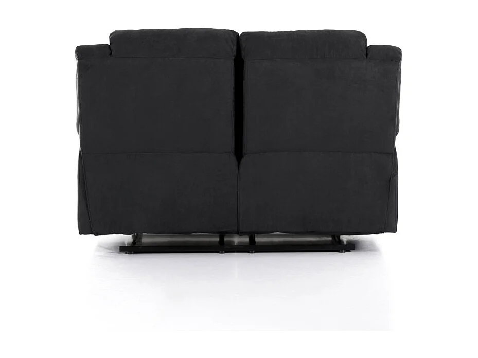 Canapé Relaxation 2 places en microfibre Léo - Noir - L143 x 93 x 96cm - Loungitude
