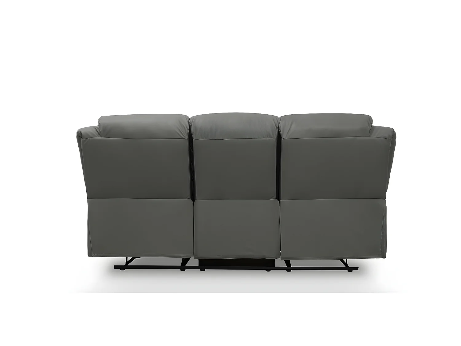 Canapé Relaxation 3 places Simili cuir Léo - Gris - L193 x 93 x 96cm - Loungitude