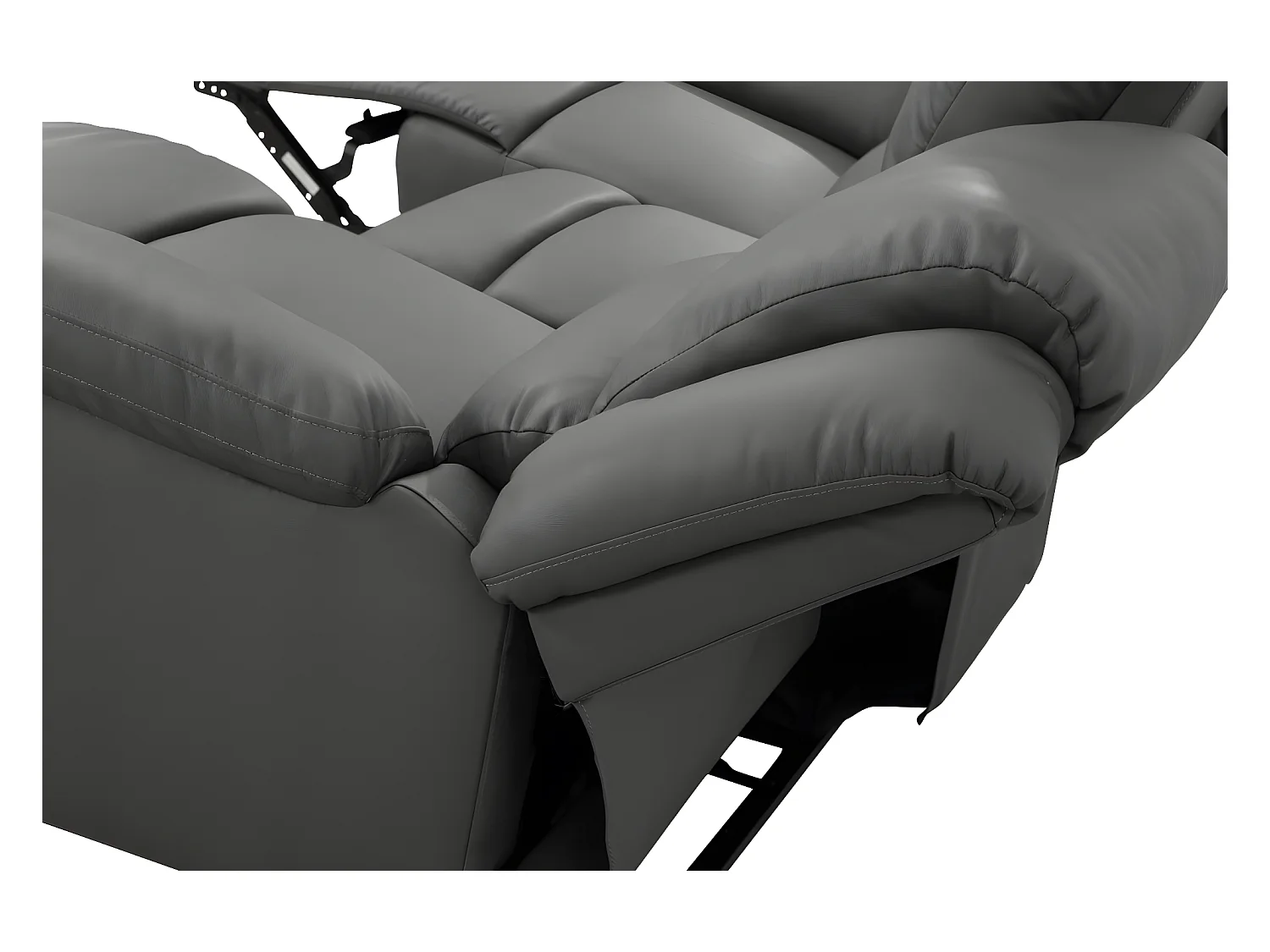 Canapé Relaxation 3 places Simili cuir Léo - Gris - L193 x 93 x 96cm - Loungitude