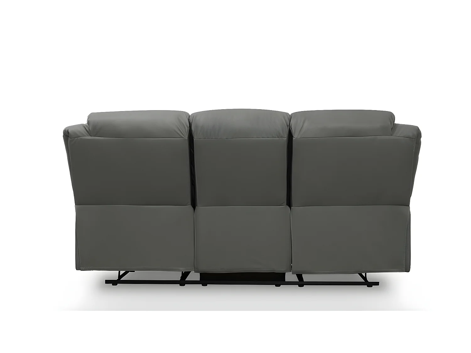 Canapé Relaxation 3 places Simili cuir Léo - Gris - L193 x 93 x 96cm - Loungitude