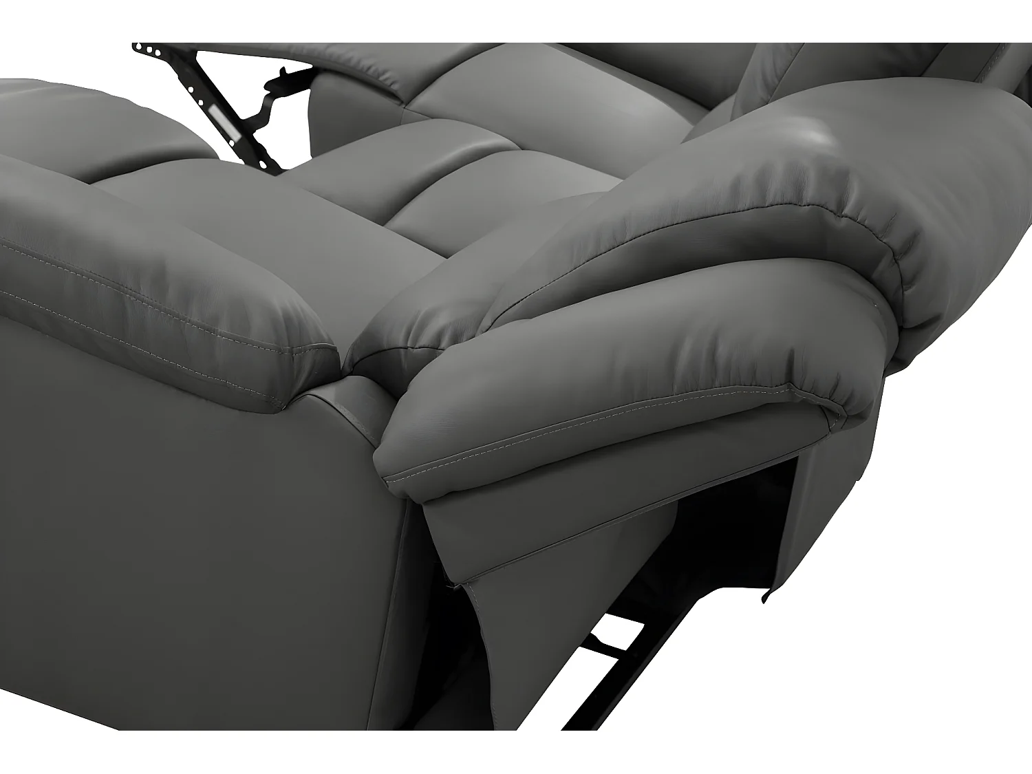 Canapé Relaxation 3 places Simili cuir Léo - Gris - L193 x 93 x 96cm - Loungitude