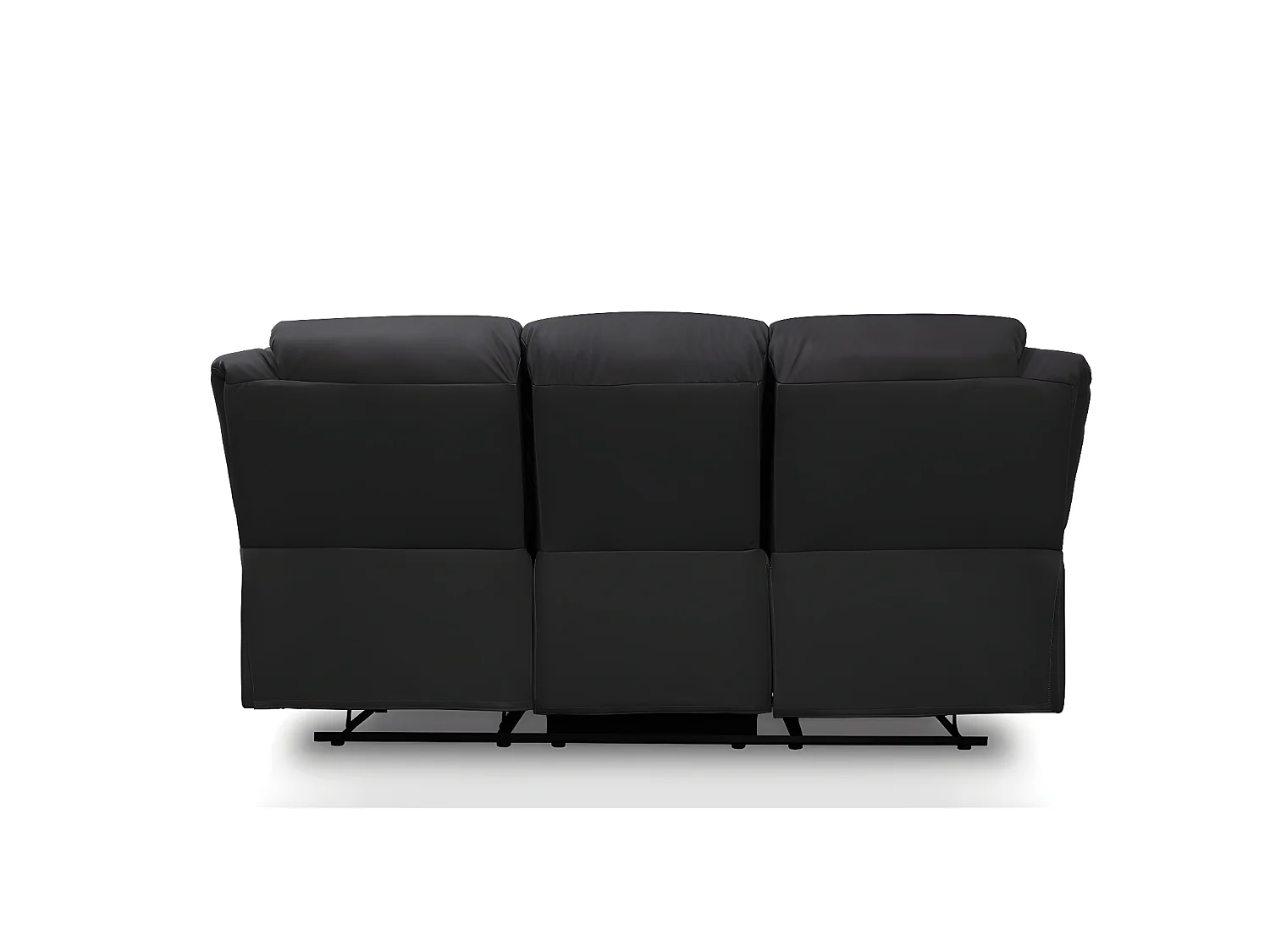 Canapé Relaxation 3 places Simili cuir Léo - Noir - L193 x 93 x 96cm - Loungitude