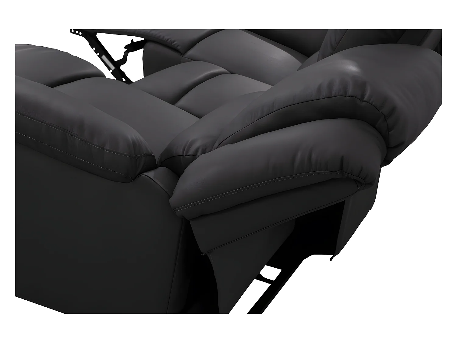 Canapé Relaxation 3 places Simili cuir Léo - Noir - L193 x 93 x 96cm - Loungitude