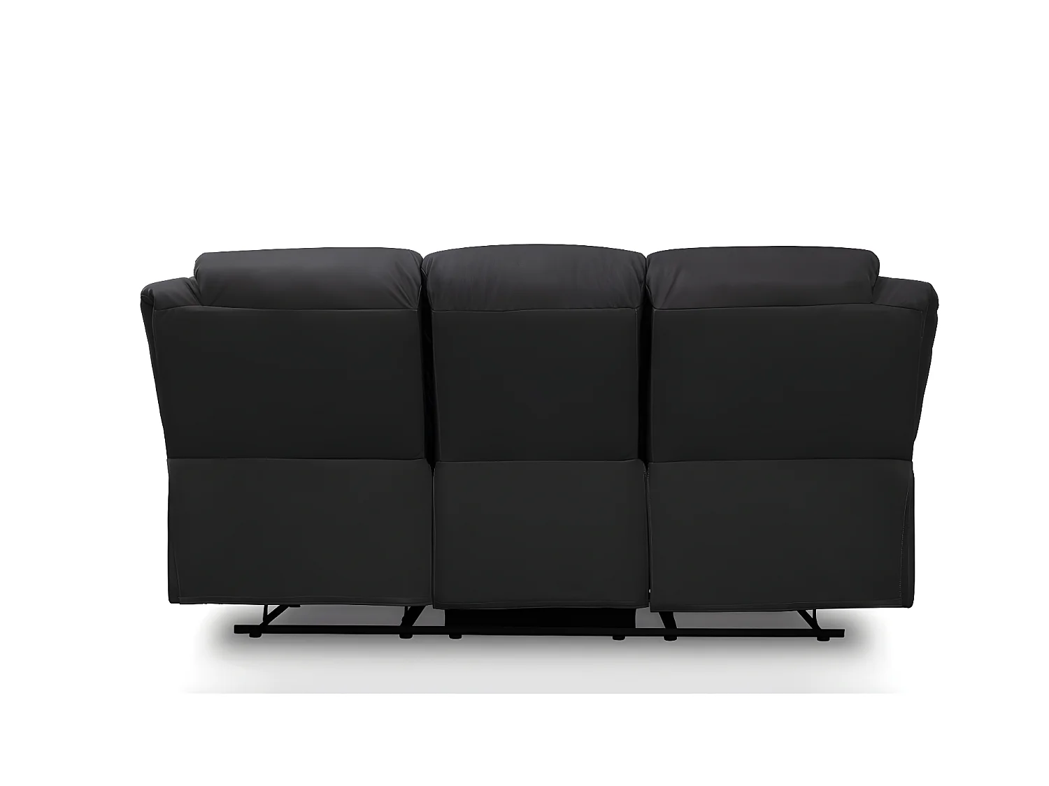 Canapé Relaxation 3 places Simili cuir Léo - Noir - L193 x 93 x 96cm - Loungitude