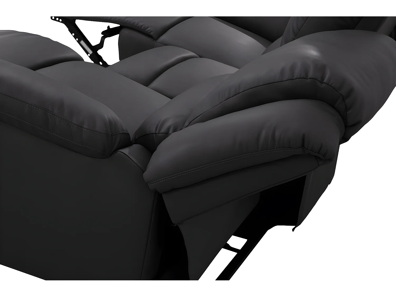 Canapé Relaxation 3 places Simili cuir Léo - Noir - L193 x 93 x 96cm - Loungitude