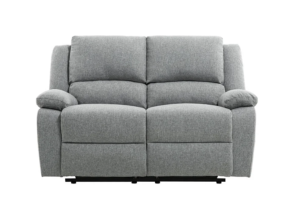 Canapé Relaxation 2 places Léo en Tissu - Gris clair - L143 x 93 x 96cm - Loungitude