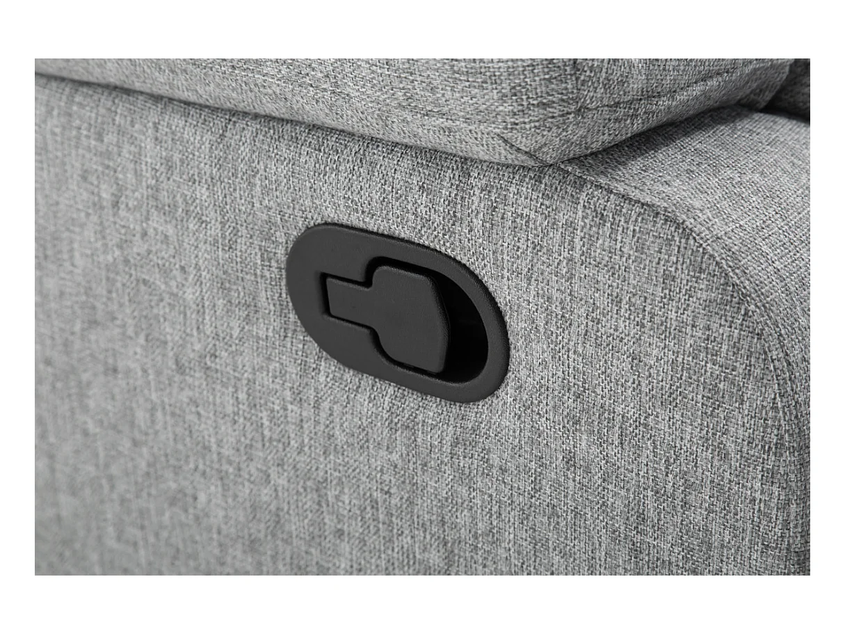 Canapé Relaxation 2 places Léo en Tissu - Gris clair - L143 x 93 x 96cm - Loungitude