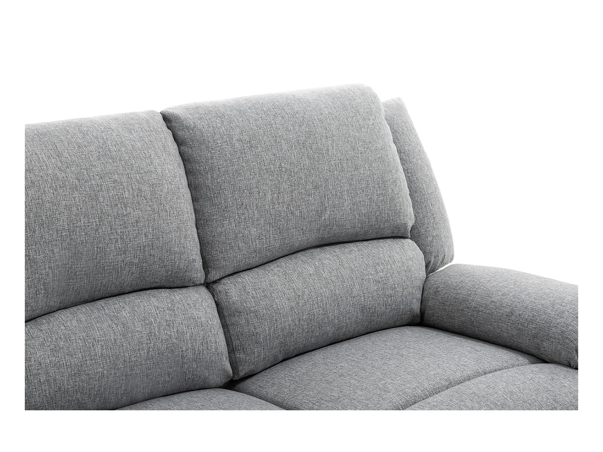 Canapé Relaxation 2 places Léo en Tissu - Gris clair - L143 x 93 x 96cm - Loungitude