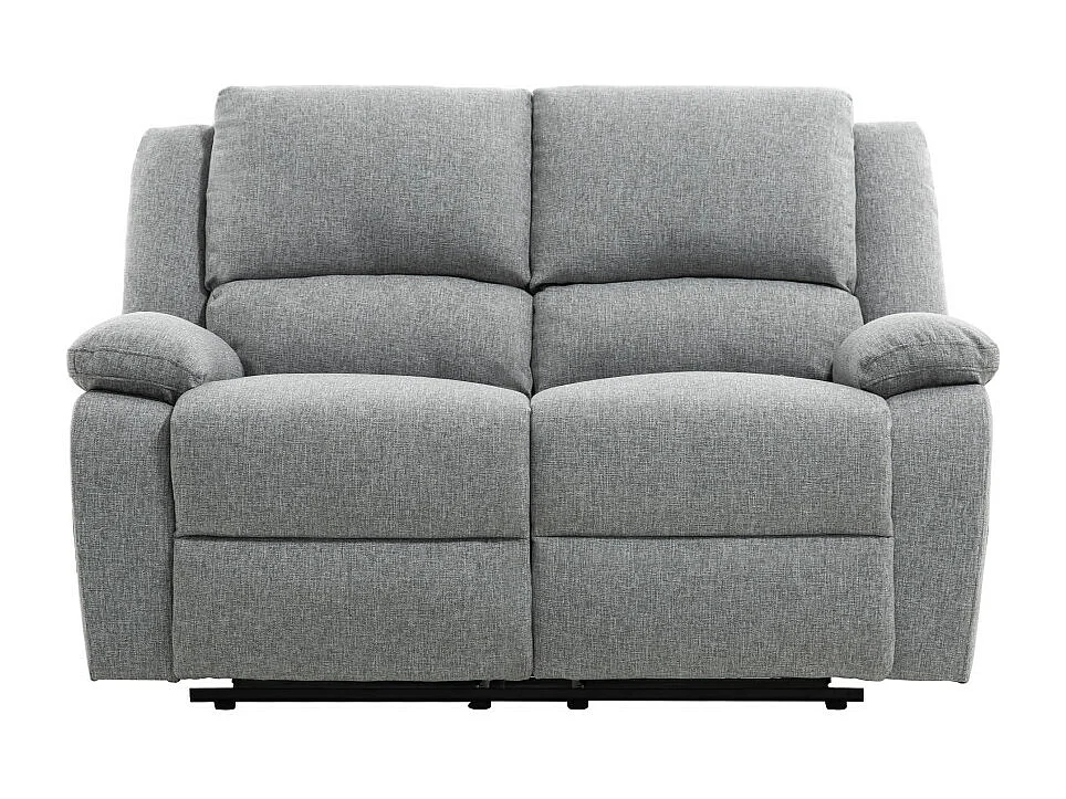 Canapé Relaxation 2 places Léo en Tissu - Gris clair - L143 x 93 x 96cm - Loungitude