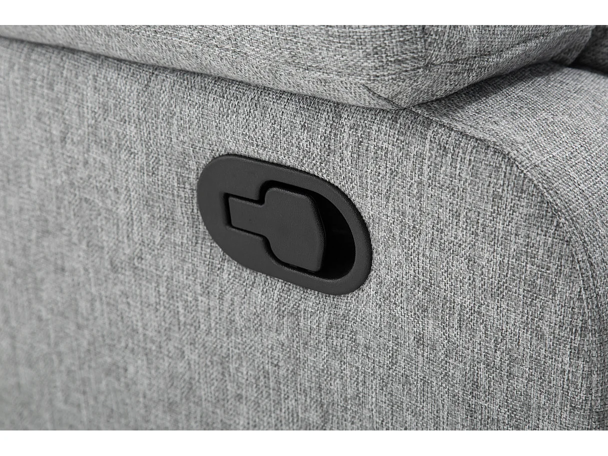 Canapé Relaxation 2 places Léo en Tissu - Gris clair - L143 x 93 x 96cm - Loungitude