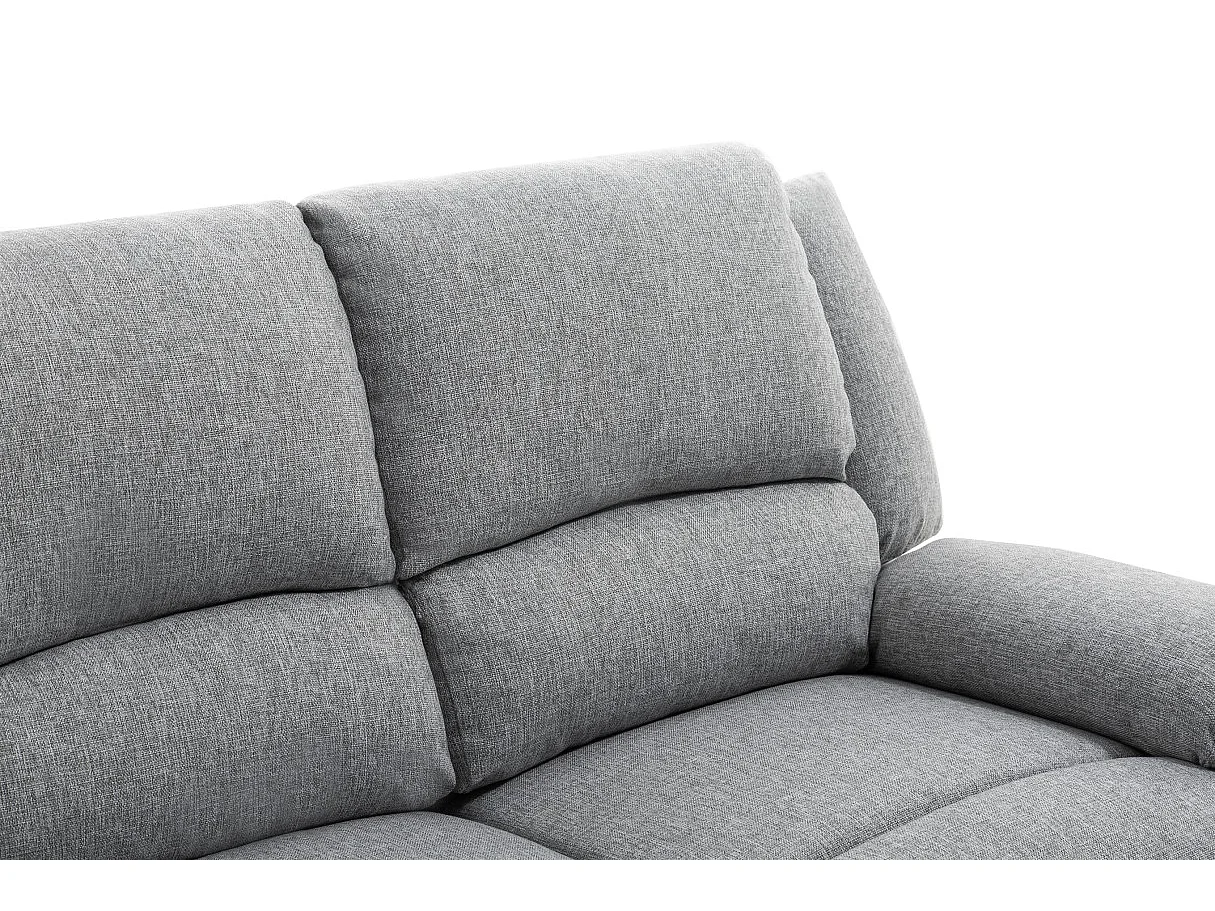 Canapé Relaxation 2 places Léo en Tissu - Gris clair - L143 x 93 x 96cm - Loungitude