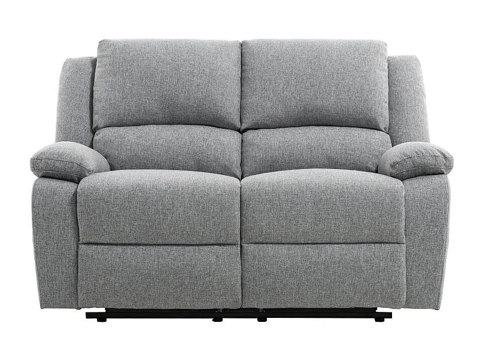 Canapé Relaxation 2 places Léo en Tissu - Gris clair - L143 x 93 x 96cm - Loungitude