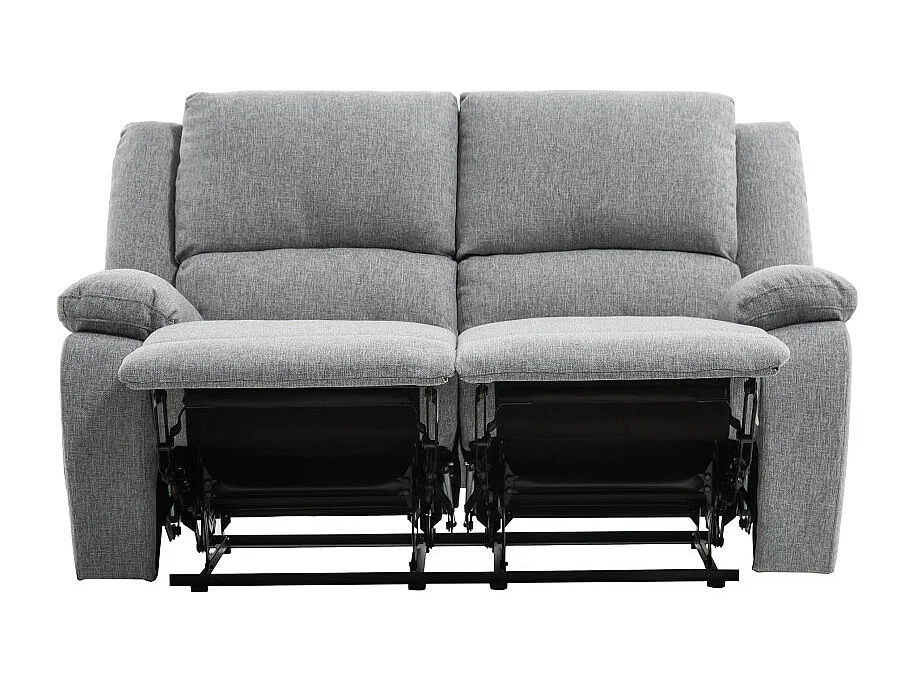 Canapé Relaxation 2 places Léo en Tissu - Gris clair - L143 x 93 x 96cm - Loungitude