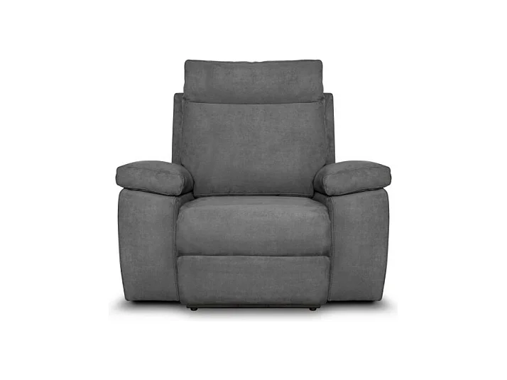 Fauteuil de relaxation manuel Houda en tissu - Gris - L110 x 93 x 105cm - Loungitude