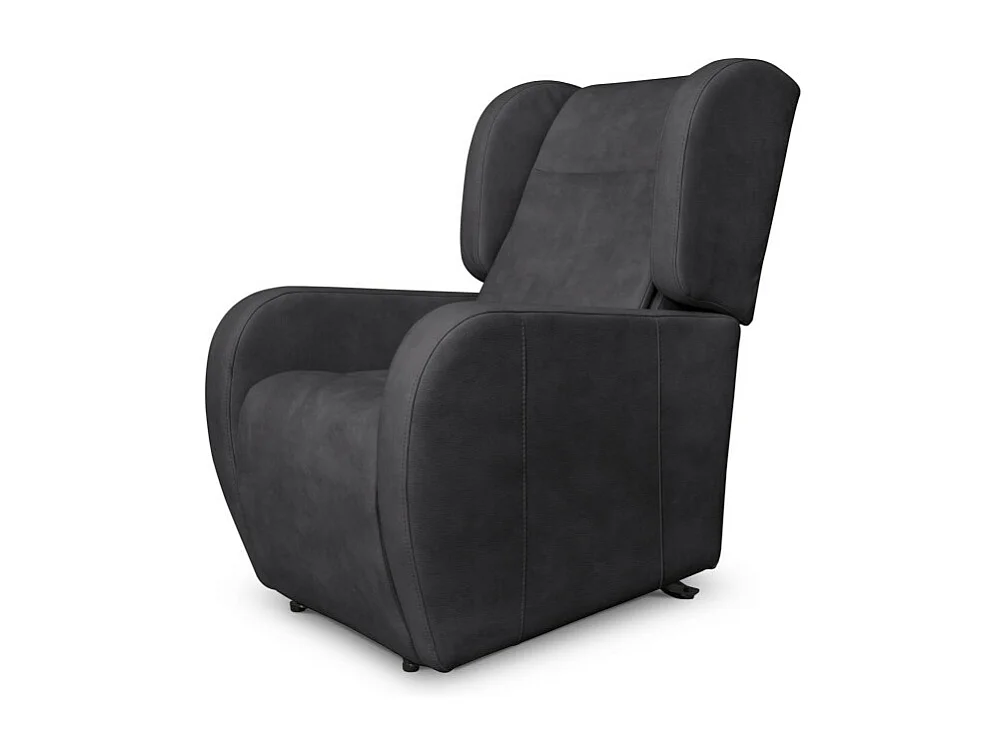 Fauteuil de relaxation Lise électrique et releveur en tissu imitation cuir - Gris anthracite - L78 x 102 x 113cm - Loungitude