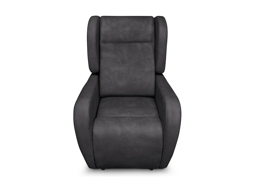 Fauteuil de relaxation Lise électrique et releveur en tissu imitation cuir - Gris anthracite - L78 x 102 x 113cm - Loungitude