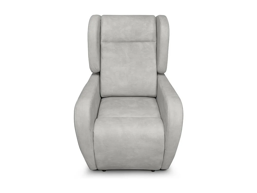 Fauteuil de relaxation Lise électrique et releveur en tissu imitation cuir - Gris clair - L78 x 102 x 113cm - Loungitude