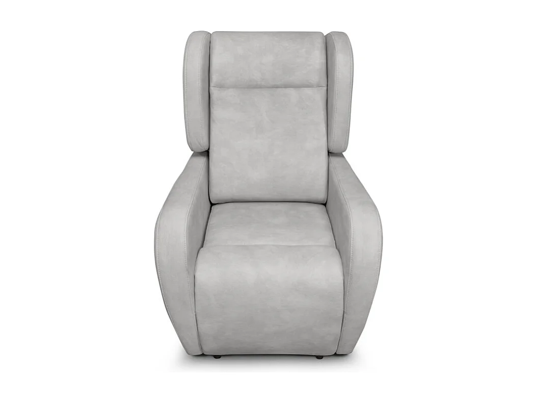 Fauteuil de relaxation Lise électrique et releveur en tissu imitation cuir - Gris clair - L78 x 102 x 113cm - Loungitude