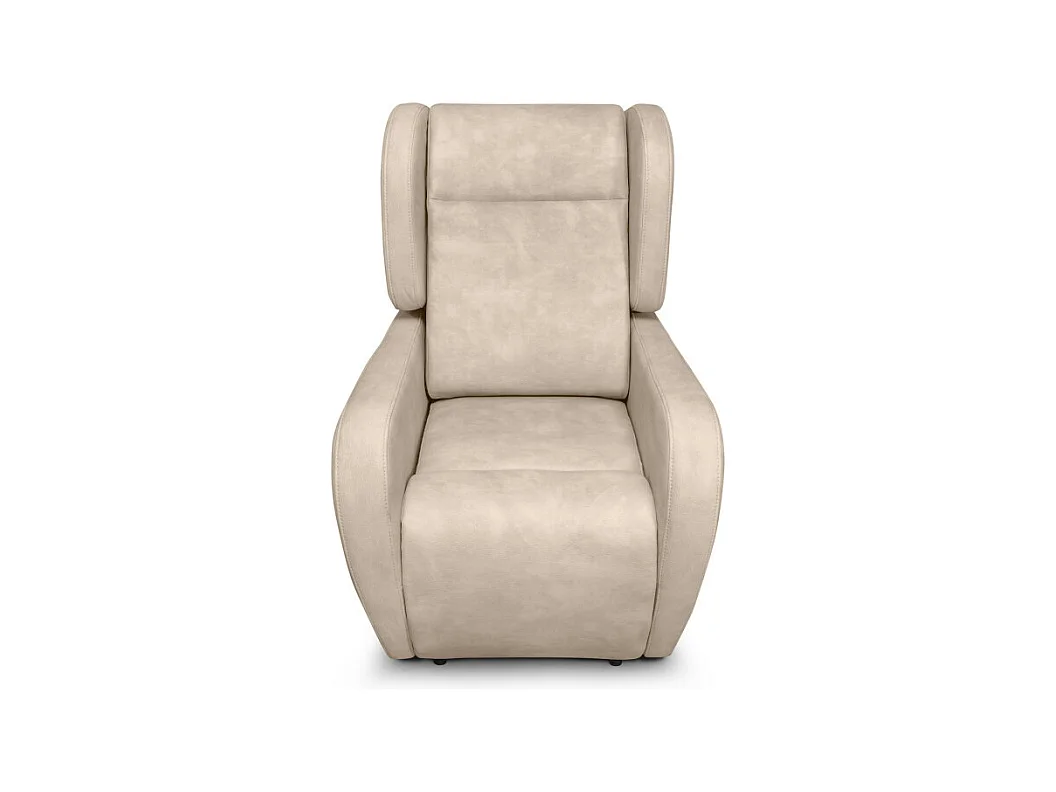 Fauteuil de relaxation Lise électrique et releveur en tissu imitation cuir - Beige - L78 x 102 x 113cm - Loungitude