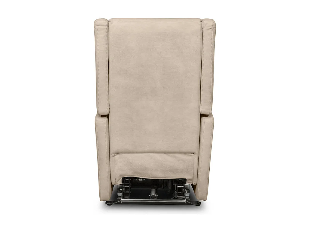 Fauteuil de relaxation Lise électrique et releveur en tissu imitation cuir - Beige - L78 x 102 x 113cm - Loungitude