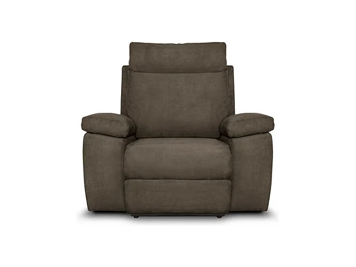 Fauteuil de relaxation manuel Houda en tissu - Taupe - L110 x 93 x 105cm - Loungitude