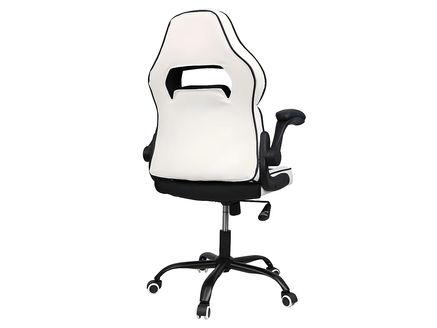 Sillon Gamer Blanco Negro Modelo Kart Giratorio Con Ruedas