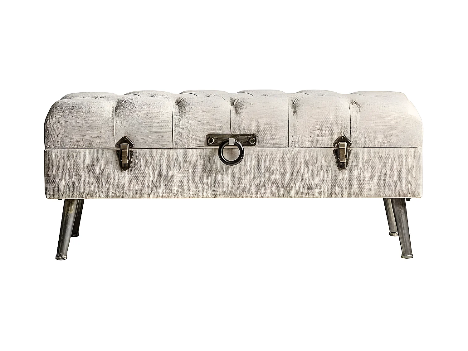 Banqueta Baul  Decorativa En Color Beige De