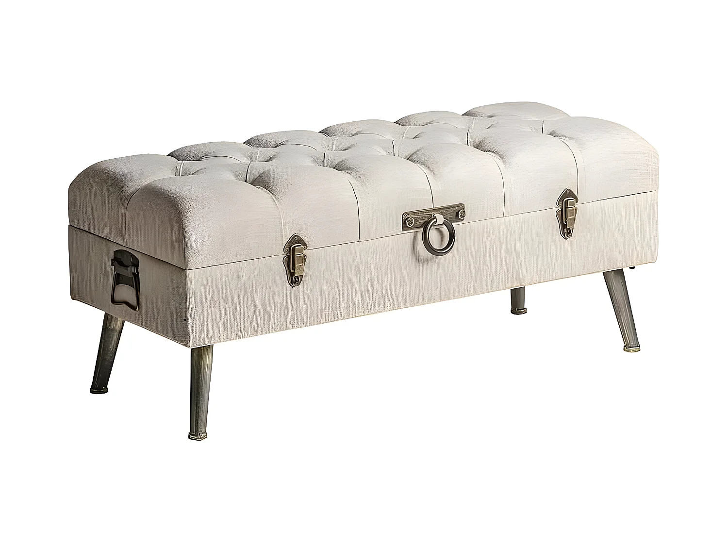 Banqueta Baul  Decorativa En Color Beige De