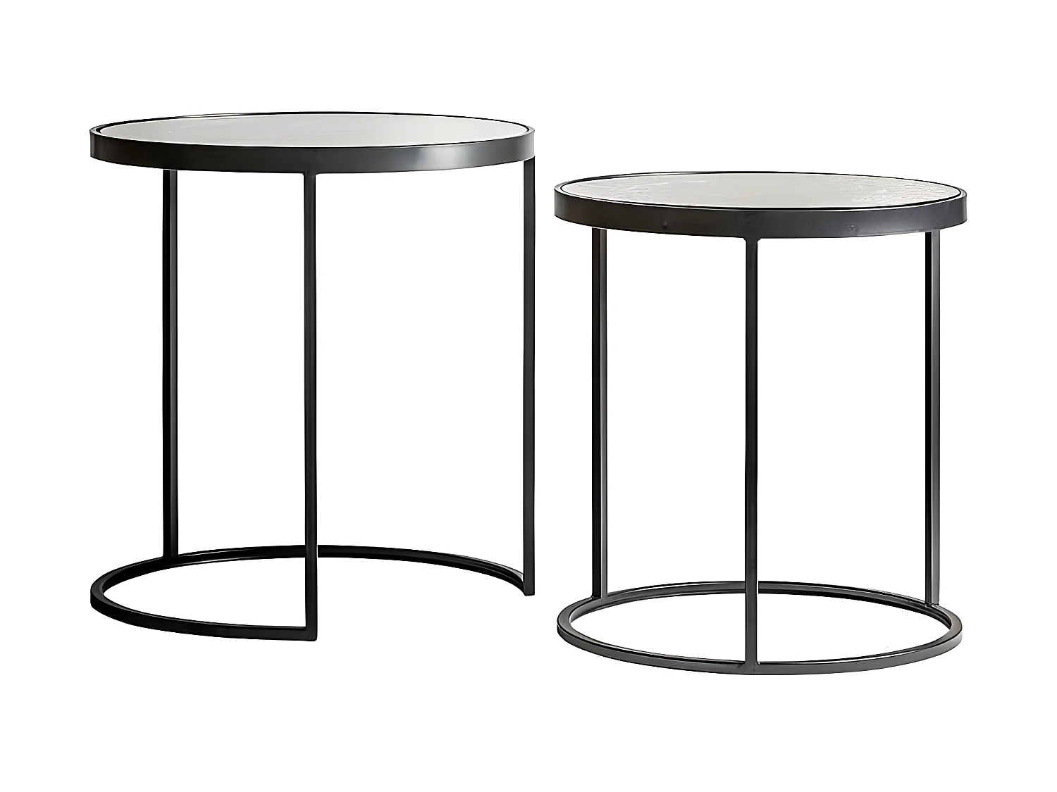 Juego De 2 Mesas Circulares  Modelo Jaipur  De   En Beige