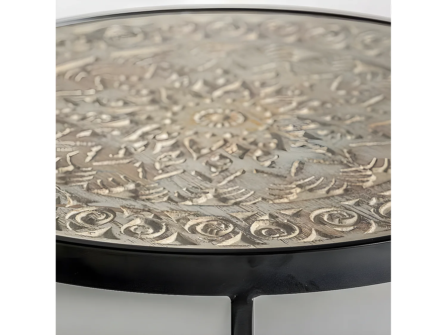 Juego De 2 Mesas Circulares  Modelo Jaipur  De   En Beige