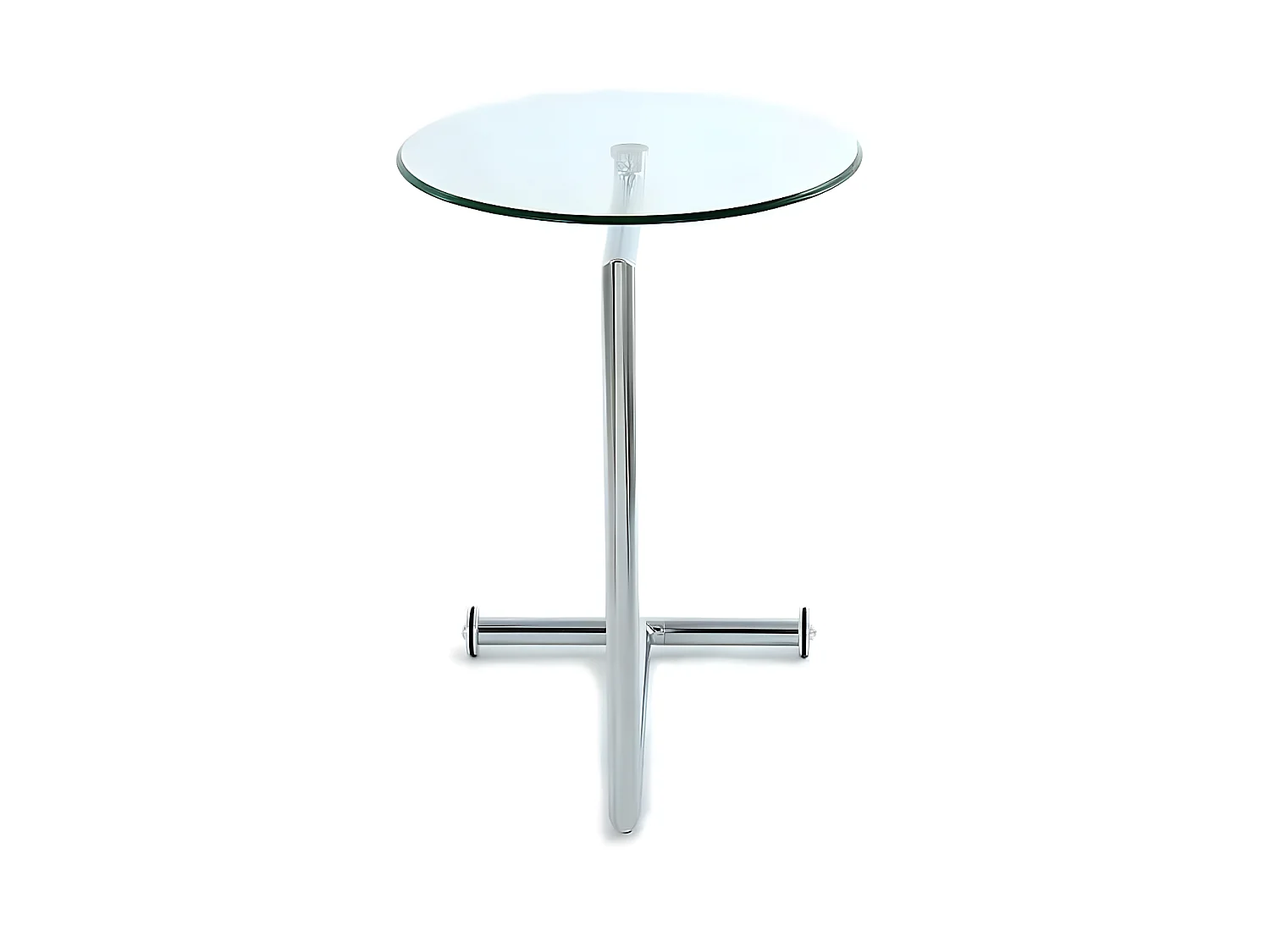 Mesa Auxiliar De Cristal Con Patas Cromo Modelo Rodes Schuller