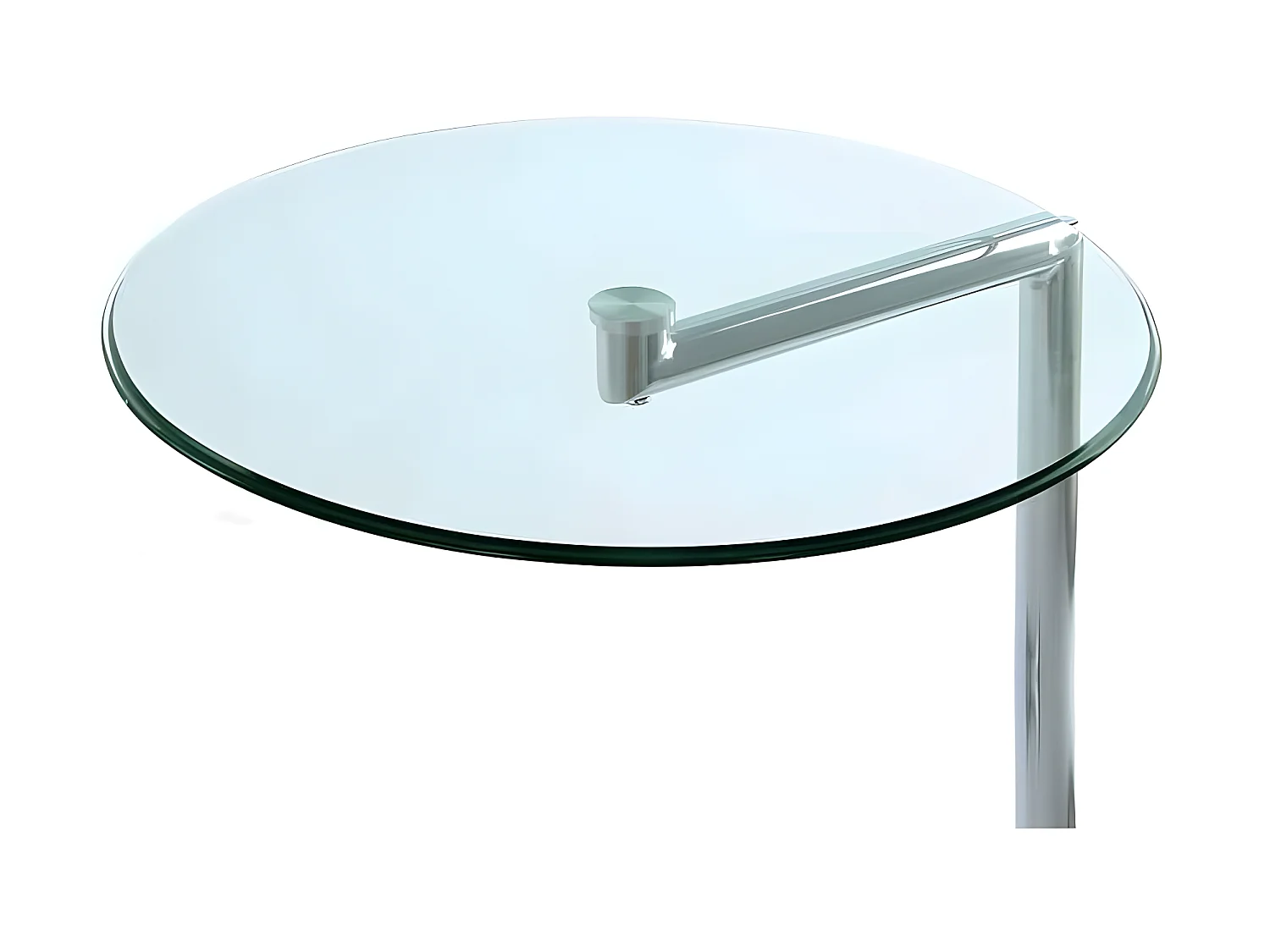 Mesa Auxiliar De Cristal Con Patas Cromo Modelo Rodes Schuller