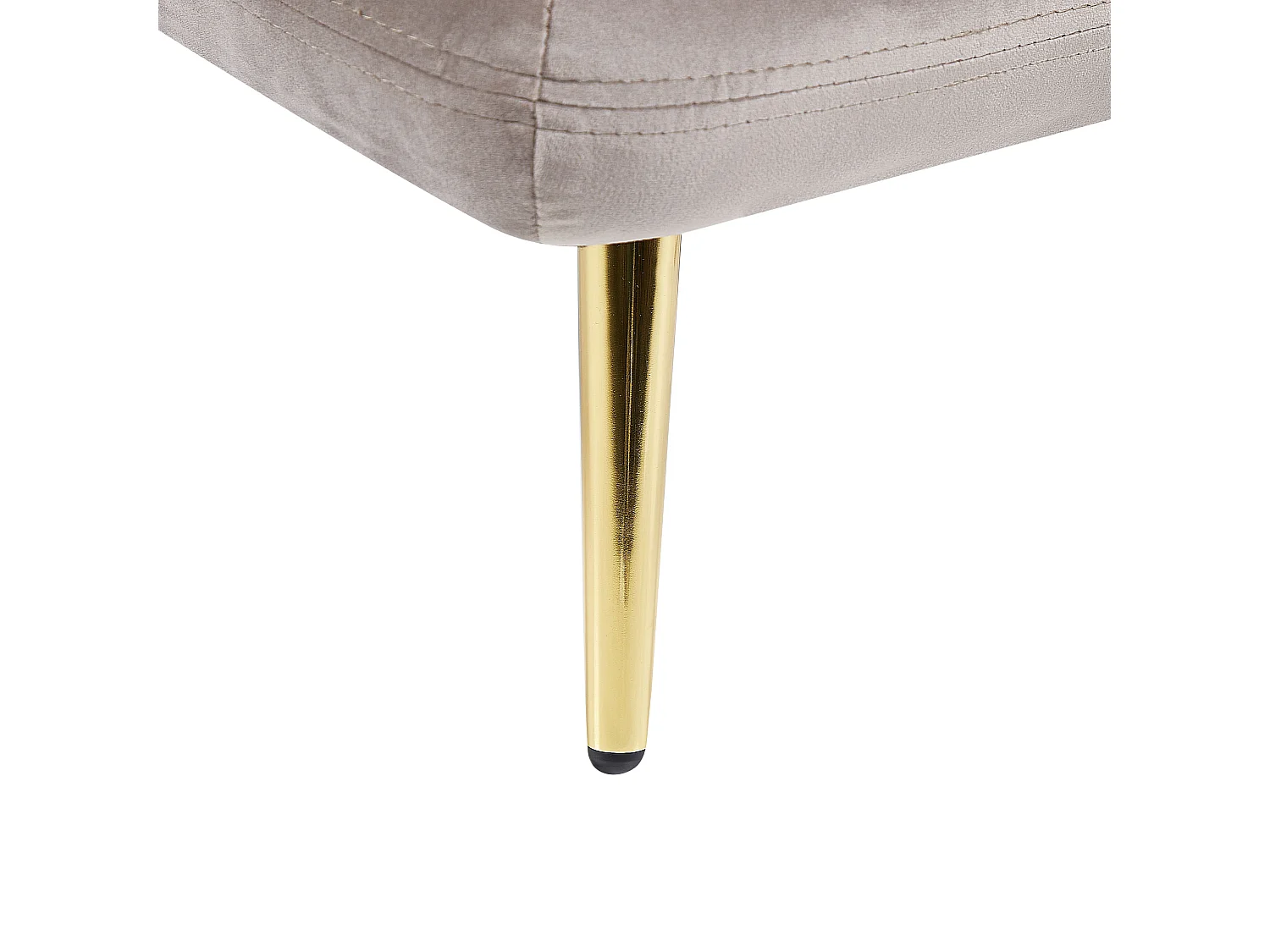 Chaise longue côté droite en velours beige et gris GONESSE