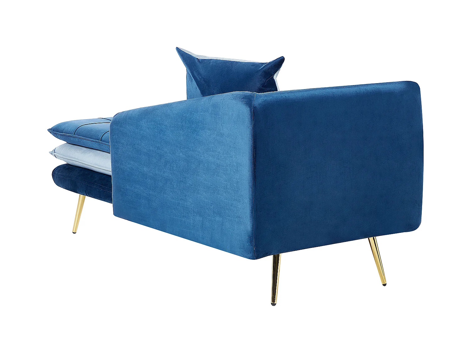 Chaise longue à esquerda GONESSE Veludo Azul