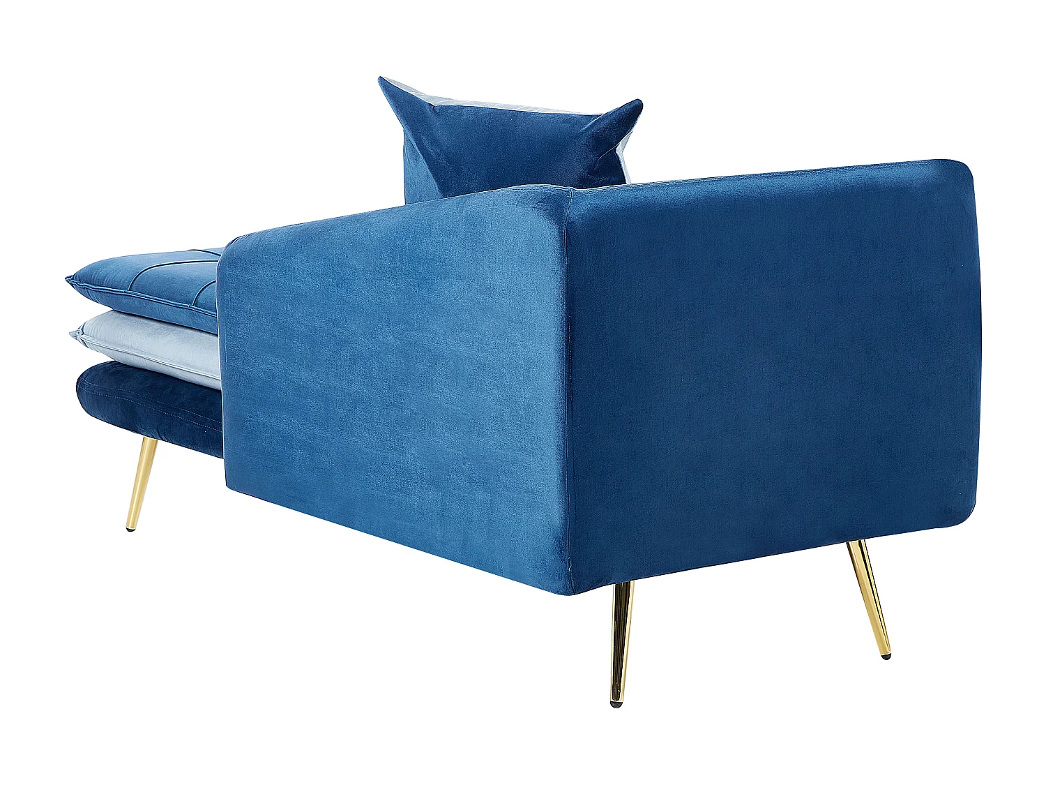 Linkszijdige chaise longue GONESSE Fluweel Blauw