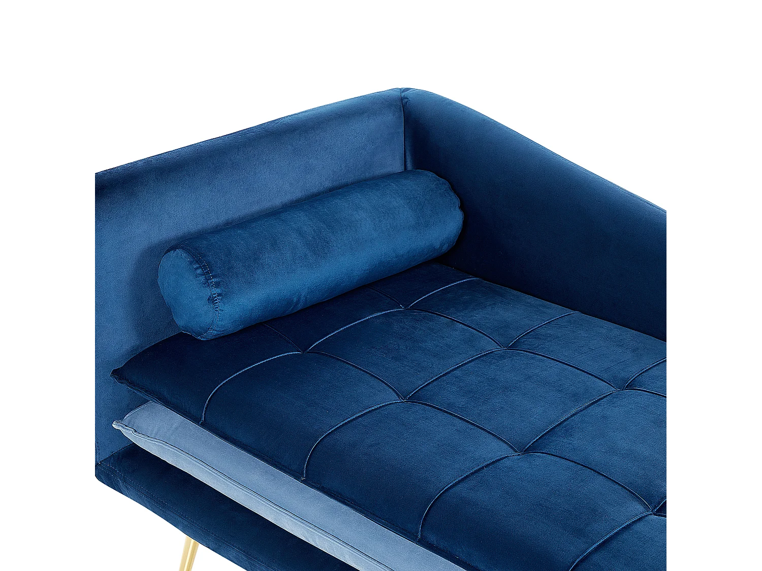 Linkszijdige chaise longue GONESSE Fluweel Blauw