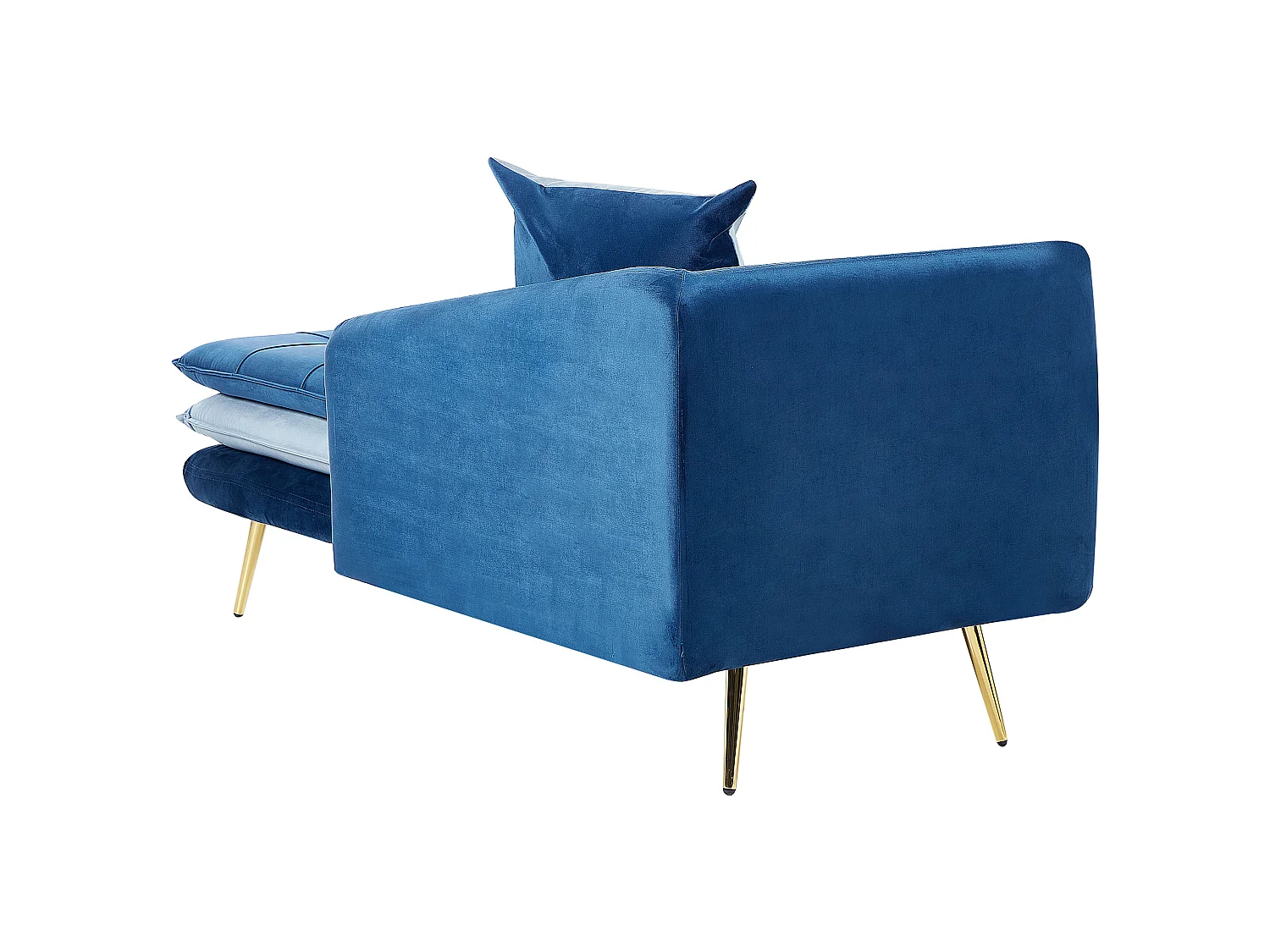Chaise longue côté gauche GONESSE Velours Bleu