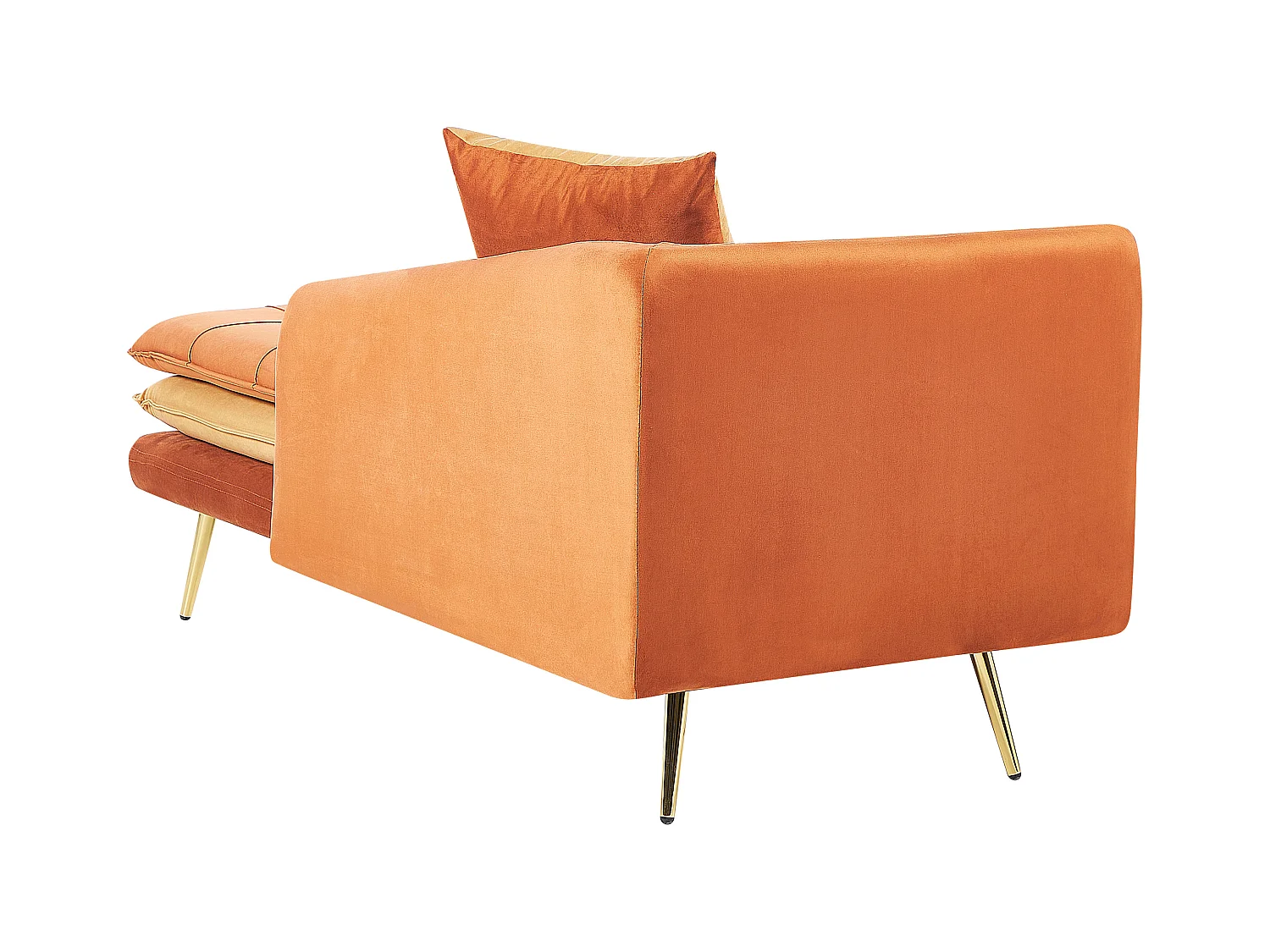 Chaise longue versione sinistra GONESSE Velluto Arancione