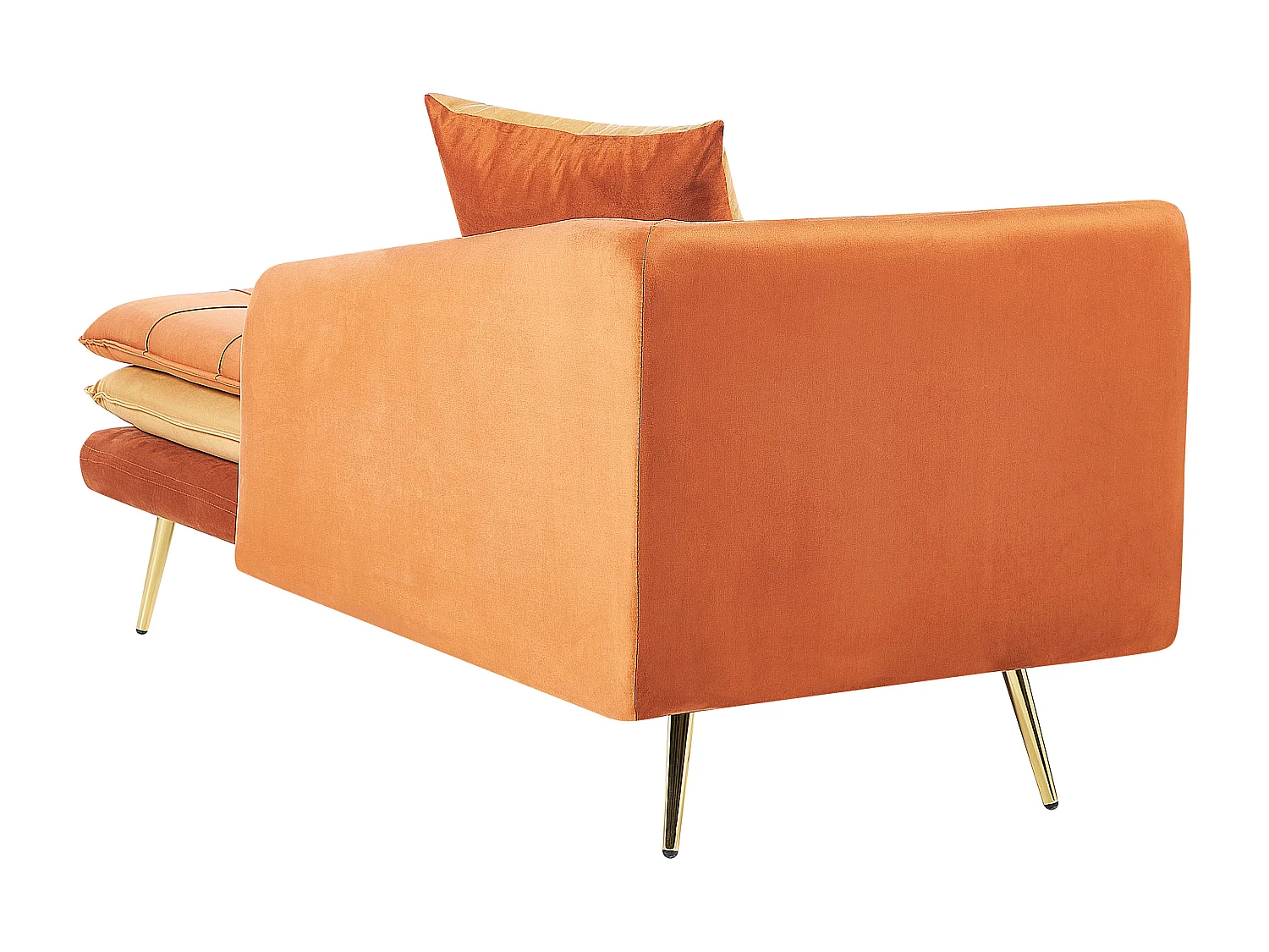 Chaise longue côté droite GONESSE Velours Orange