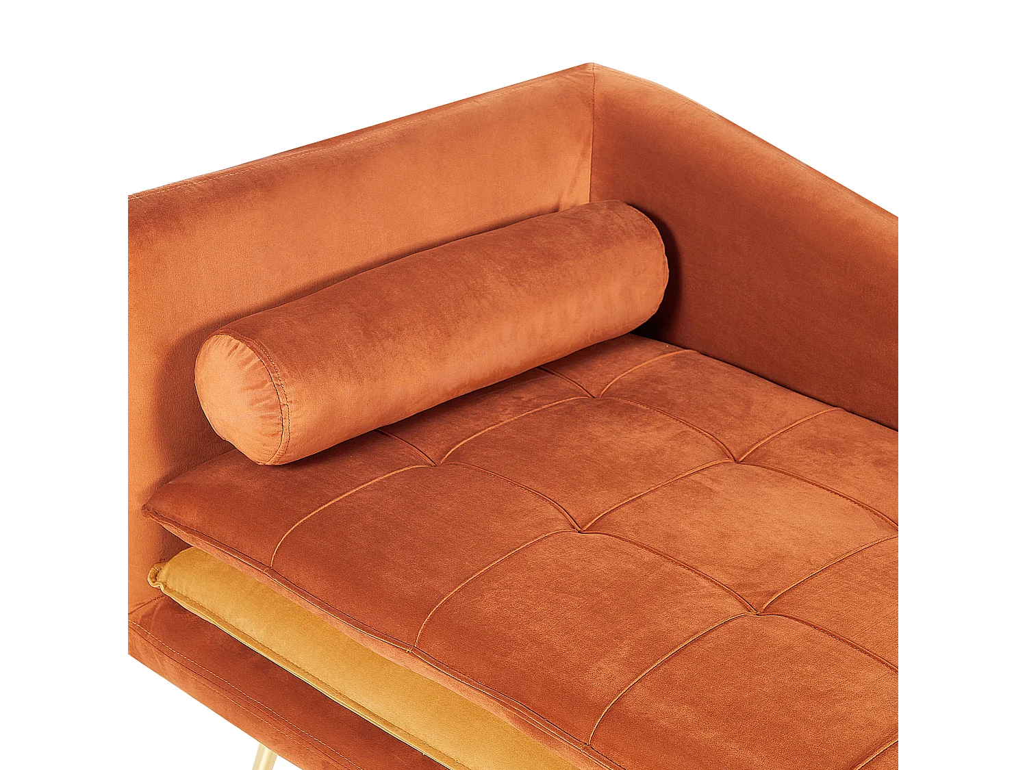 Linkszijdige chaise longue GONESSE Fluweel Oranje