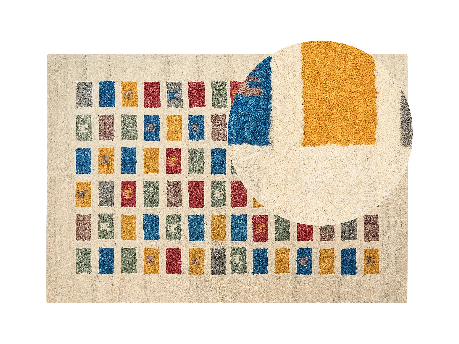 Dywan wełniany gabbeh 160 x 230 cm wielokolorowy MURATLI