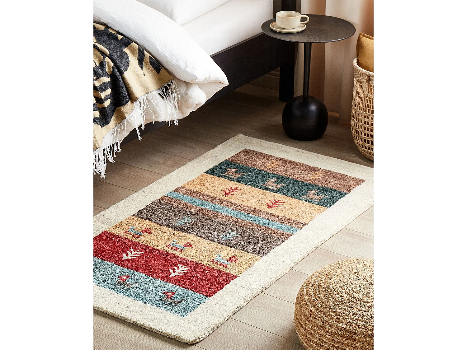 Tapete Gabbeh em lã multicolor 80 x 150 cm SARILAR